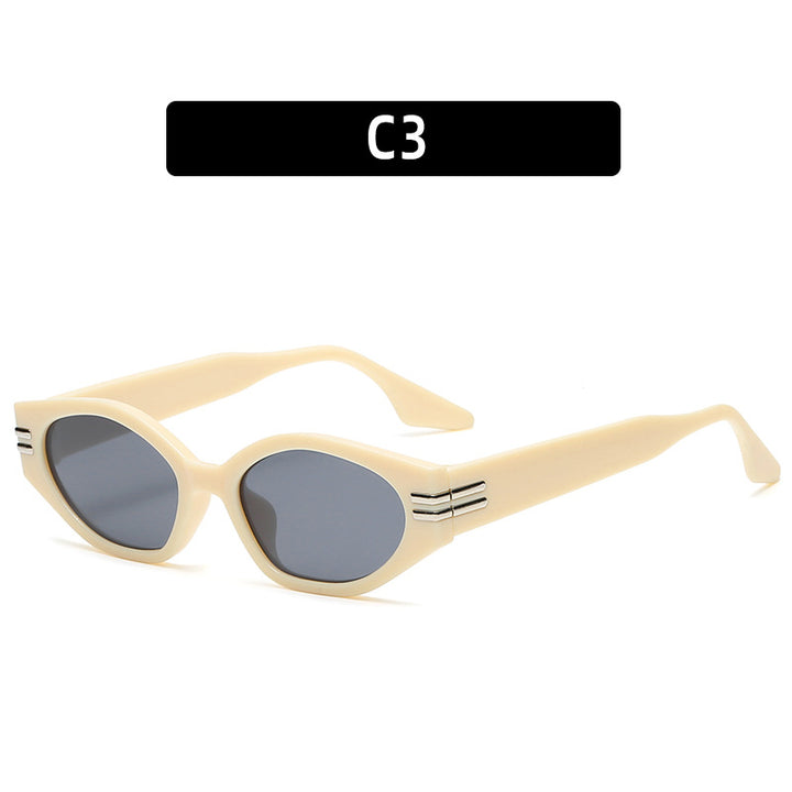 Elegant Cat-Eye Sunglasses with Decorative Metal Accents