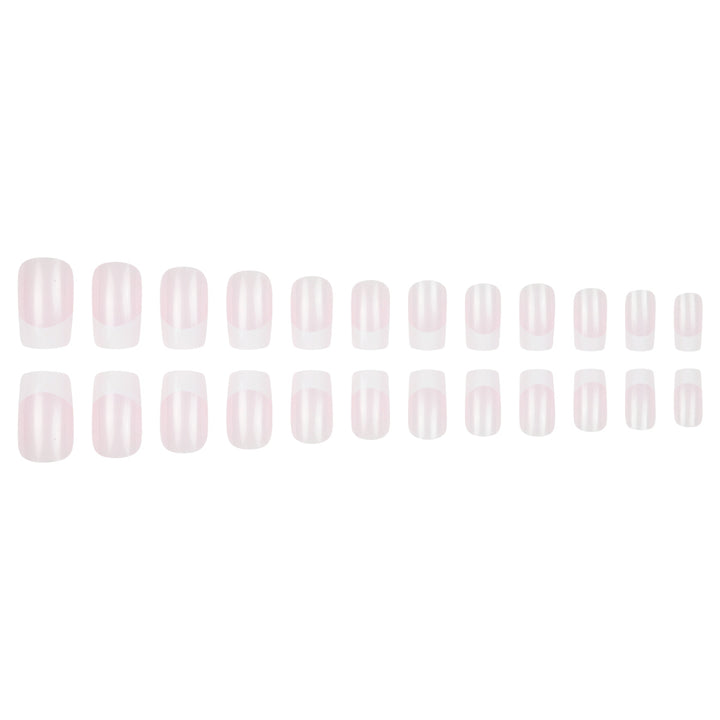 Elegant French Tip Acrylic Press-On Nails Bowlift