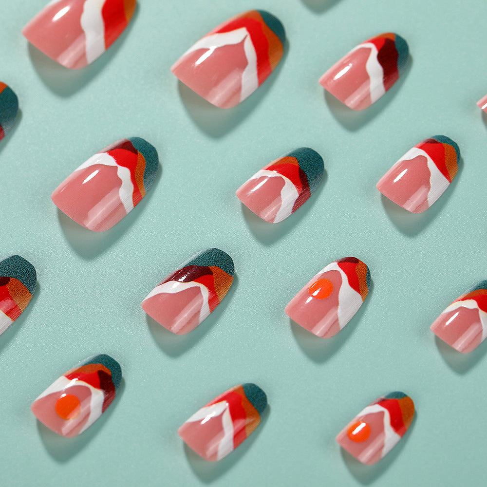 Artistic Nail Tips with Modern Gradient Color Bowlift