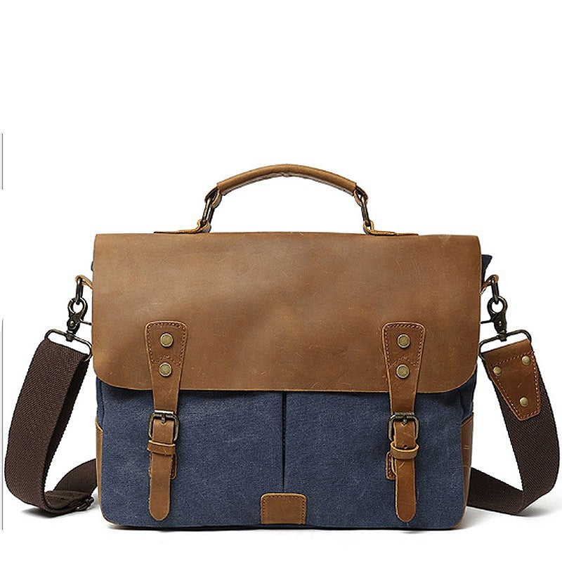Robust Briefcase Made of Durable Canvas and Leather Bowlift