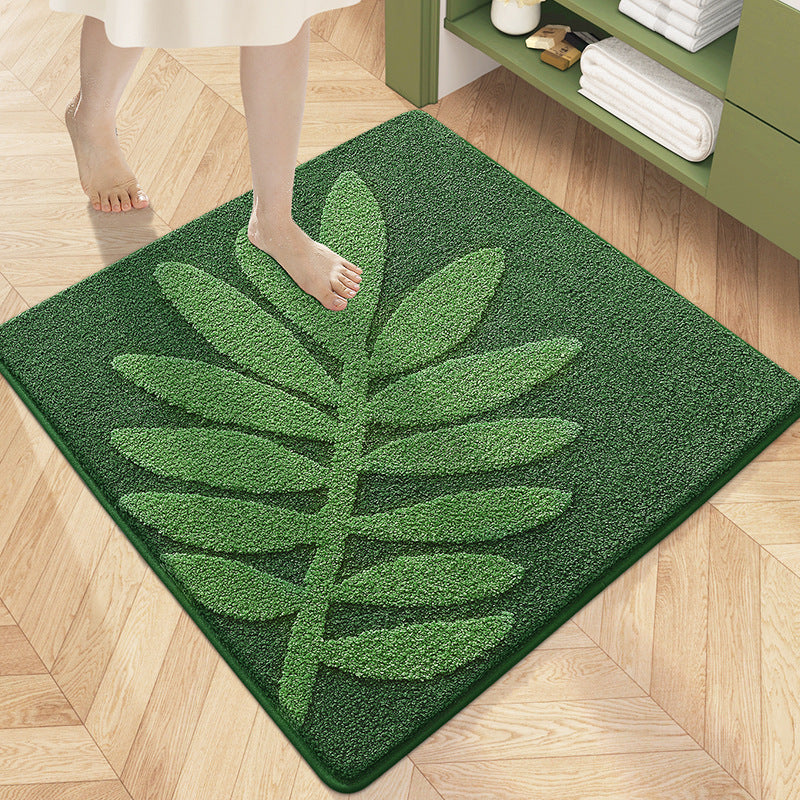 Floral Patterned Plush Bath Mat Bowlift