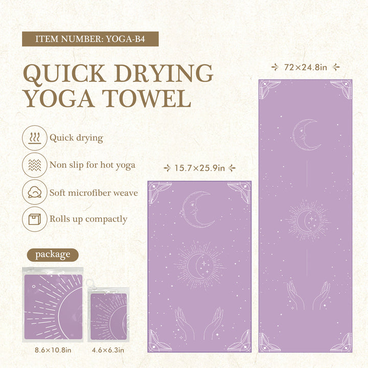 Quick-Drying Non-Slip Microfiber Yoga Towel with Mandala Grip Pattern Bowlift