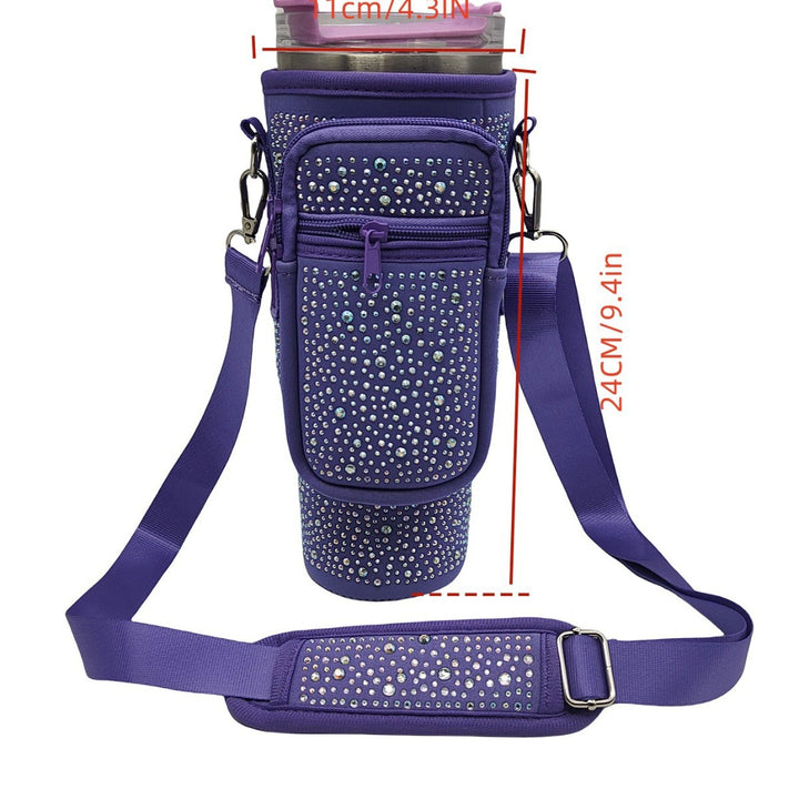 Ladies drinking bottle cover with sparkling rhinestones Bowlift