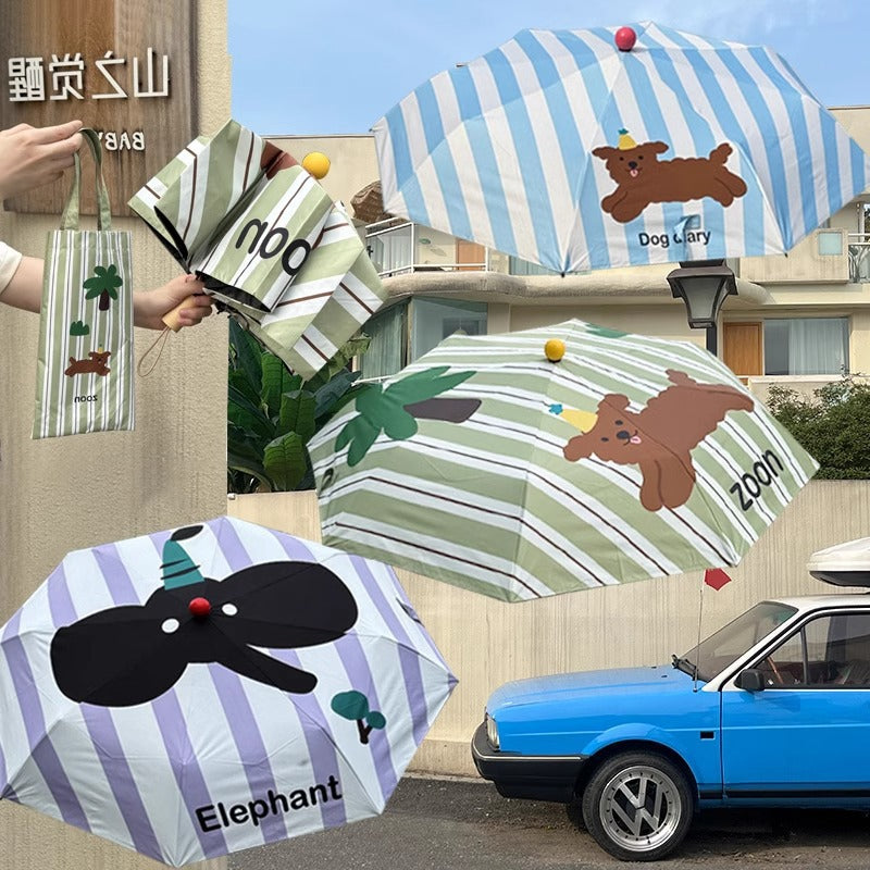 Women's foldable umbrella with animal design Bowlift