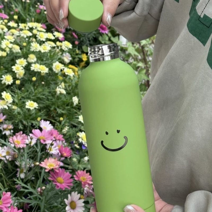 Women's insulated drinking bottle with modern smiley design Bowlift