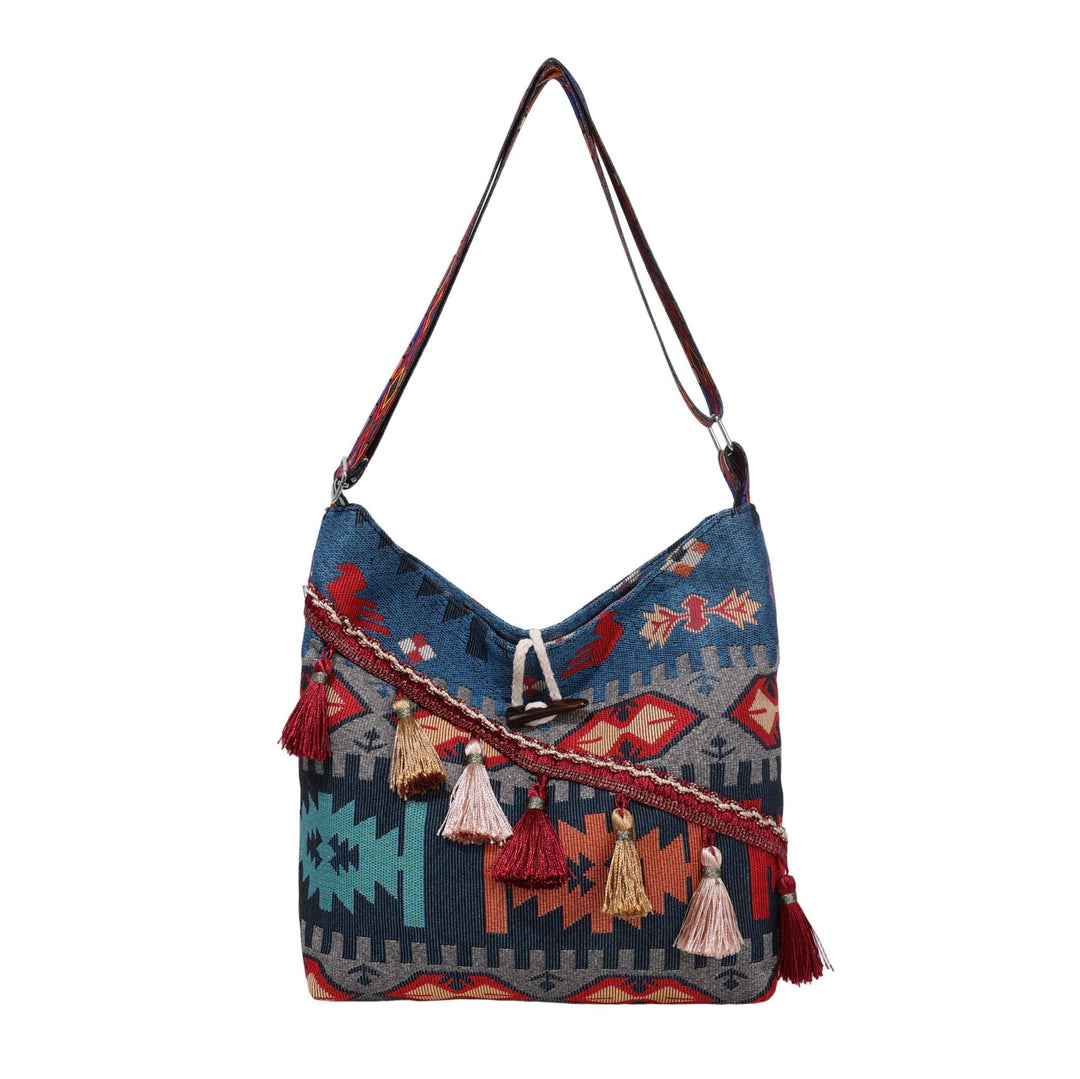 WoEthnic Patterned Flap Hobo Bag Bowlift