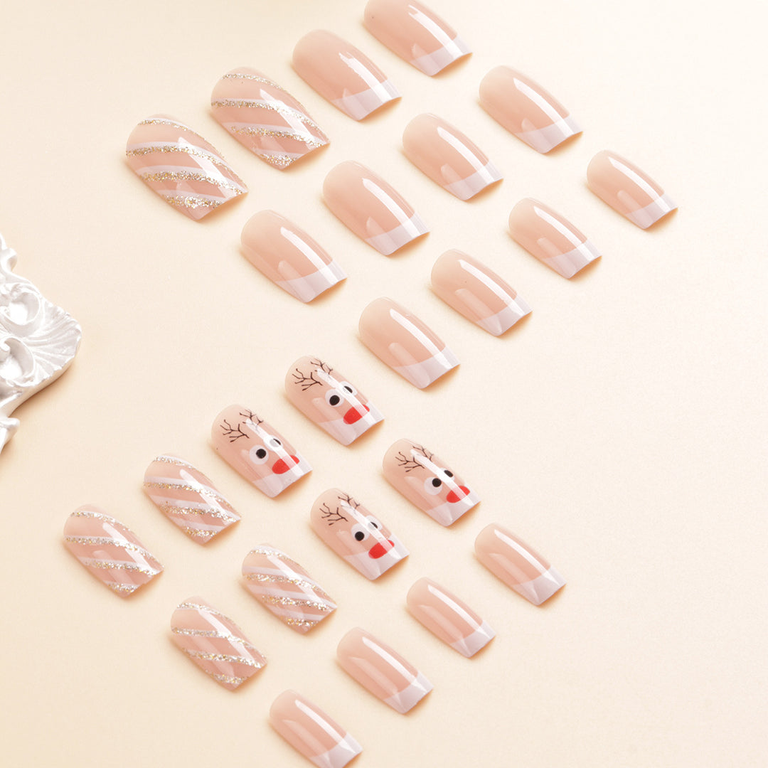 Festive Themed Character Press-On Nail Art Bowlift