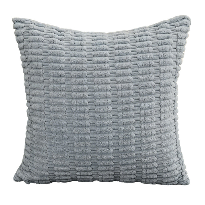 Textured Plush Decorative Throw Pillow Cover with Chenille Grid Pattern Bowlift