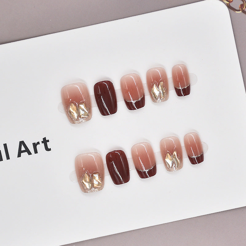 Glamorous Heart-Themed Press-On Nail Set Bowlift