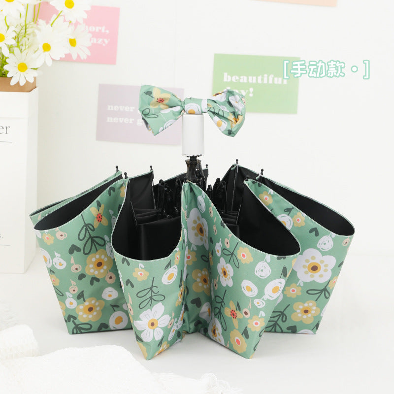 Women's Foldable Umbrella with Colorful Floral Patterns Bowlift
