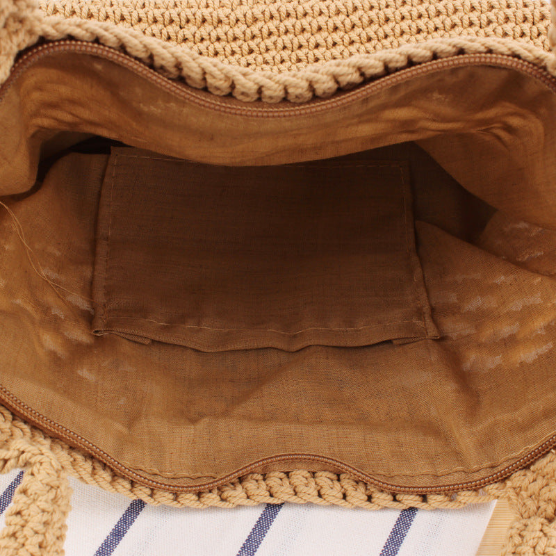 Macrame Beach Bag with Innovative Mesh Design Bowlift