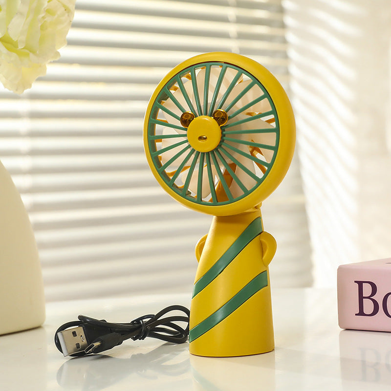 Women's Portable Mini Handheld Fan with USB Charging Function and Ergonomic Design Bowlift