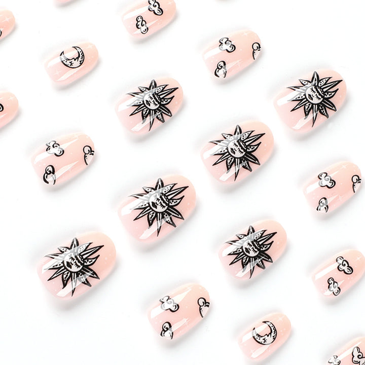 Artful Nail Art in Moon and Sun Motif Bowlift