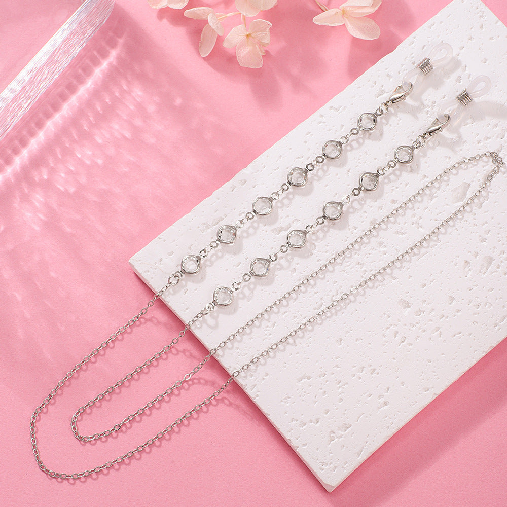 Stylish Crystal Chain Eyewear Holder Bowlift