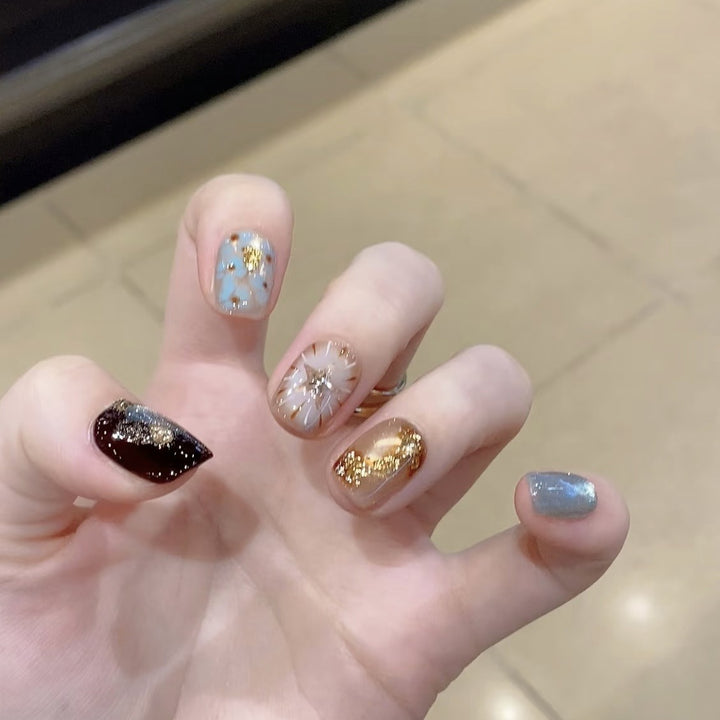 Stylish Glitter Press-On Nail Set Bowlift