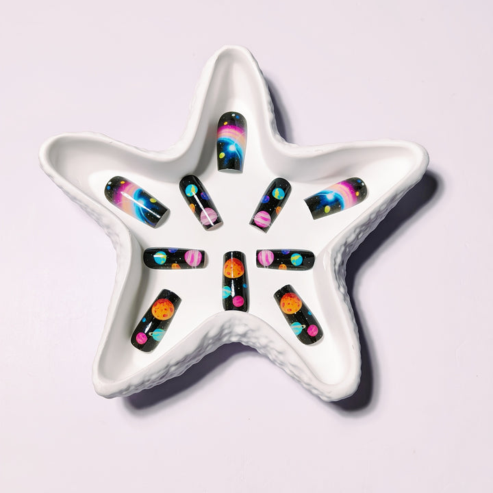 Artificial nails with Galactic Planet design Bowlift