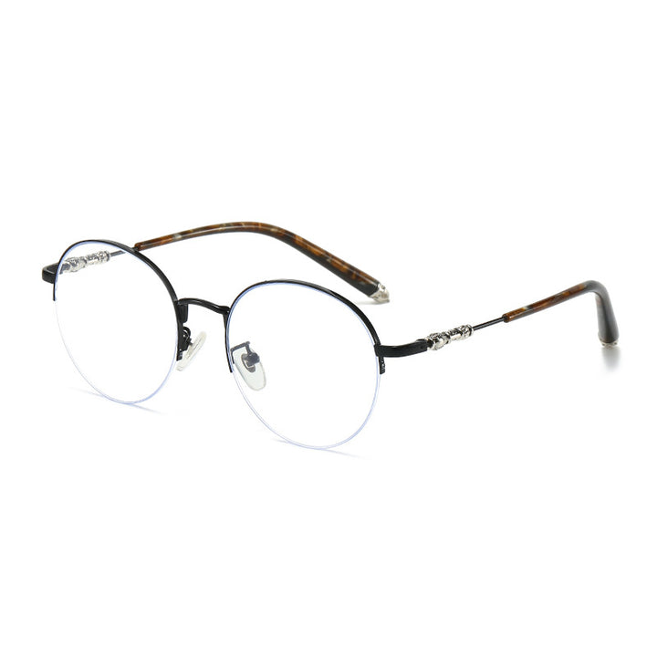 Women's round sunglasses with elegant metal frame and comfortable nose pads Bowlift