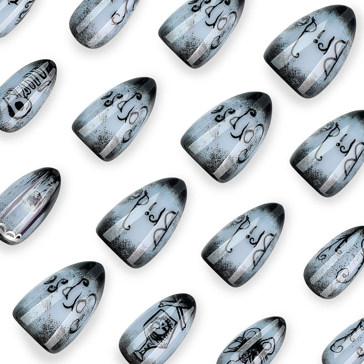 Creative Halloween Nail Art in Gothic Style Bowlift