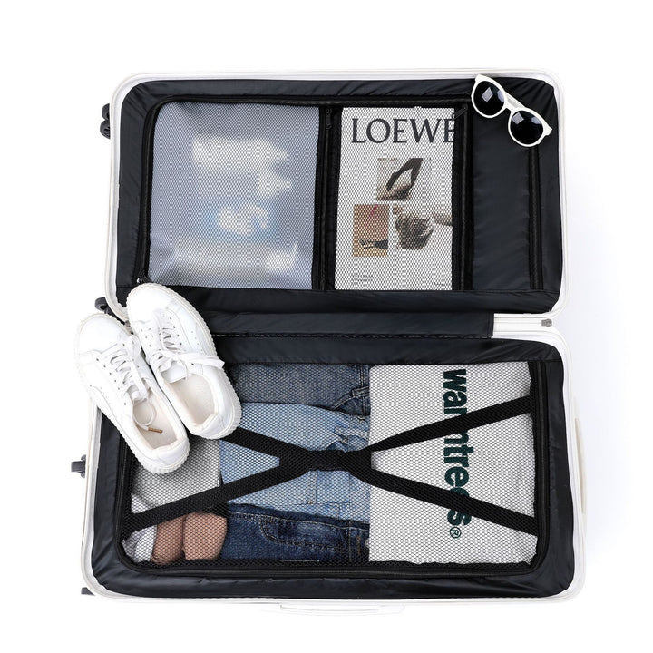 Unisex Multi-Functional Hard Shell Luggage with Beverage Holder Bowlift
