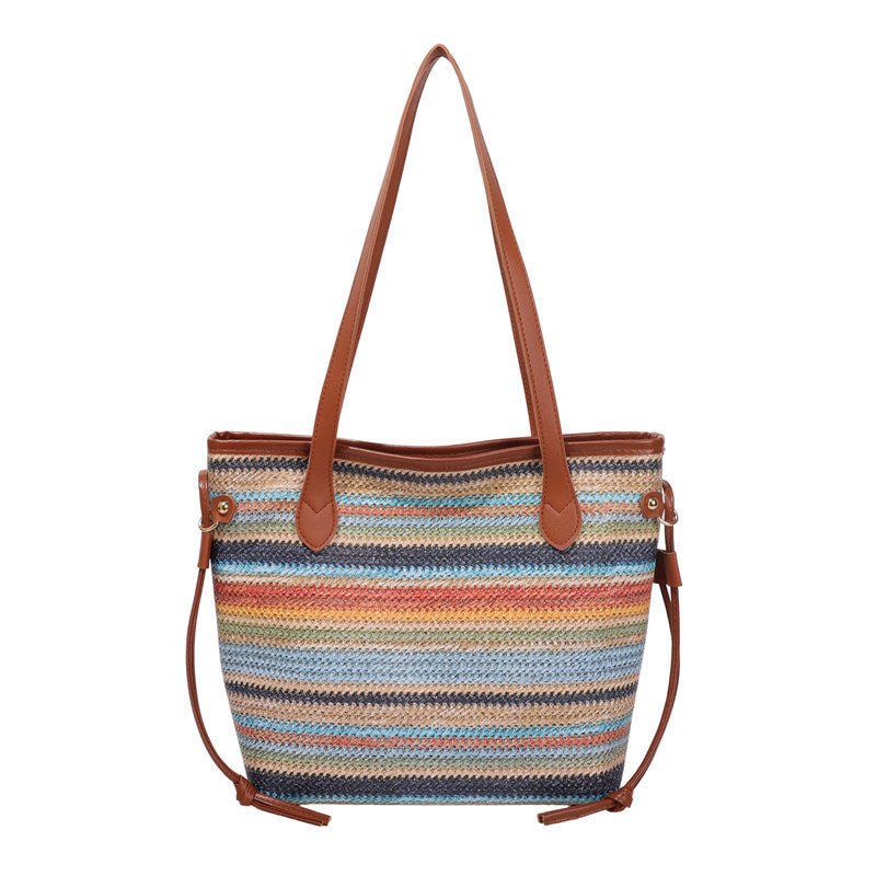 WoStylish Woven Beach Tote Bag Bowlift