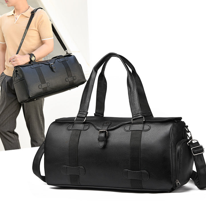 Classic Leather Travel Duffel Bag Bowlift