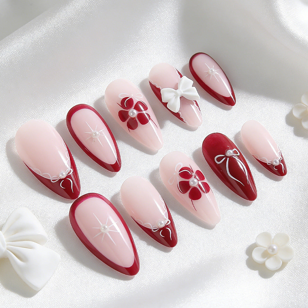Artistic 3D Floral Press-On Nails Bowlift