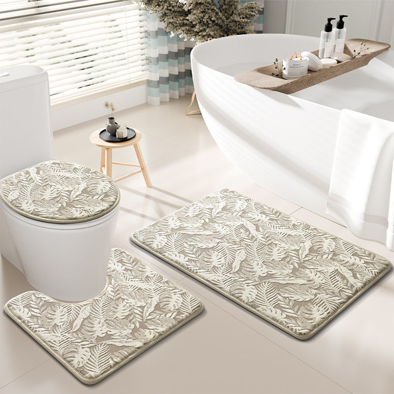 Luxurious Botanical Bathroom Mat Set