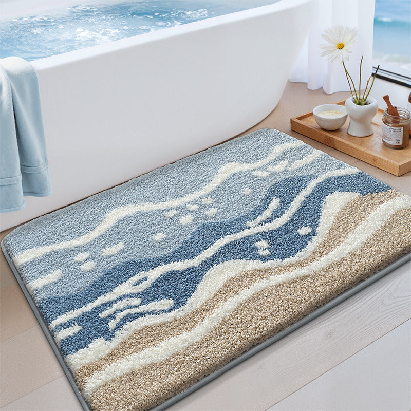 Coastal Beach-Themed Bath Mat Bowlift