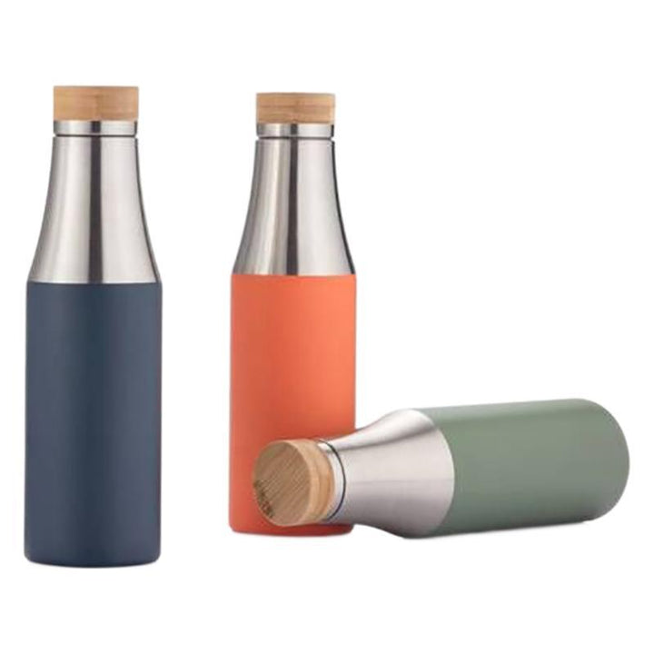 Women double-walled stainless steel drinking bottle with bamboo lid Bowlift