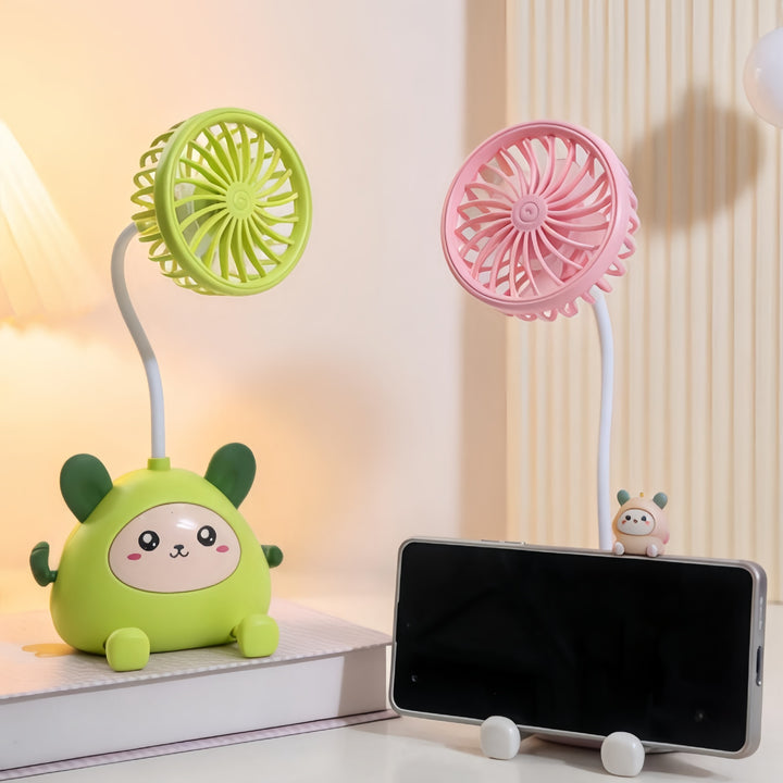 Ladies table lamp with integrated fan and toy design Bowlift