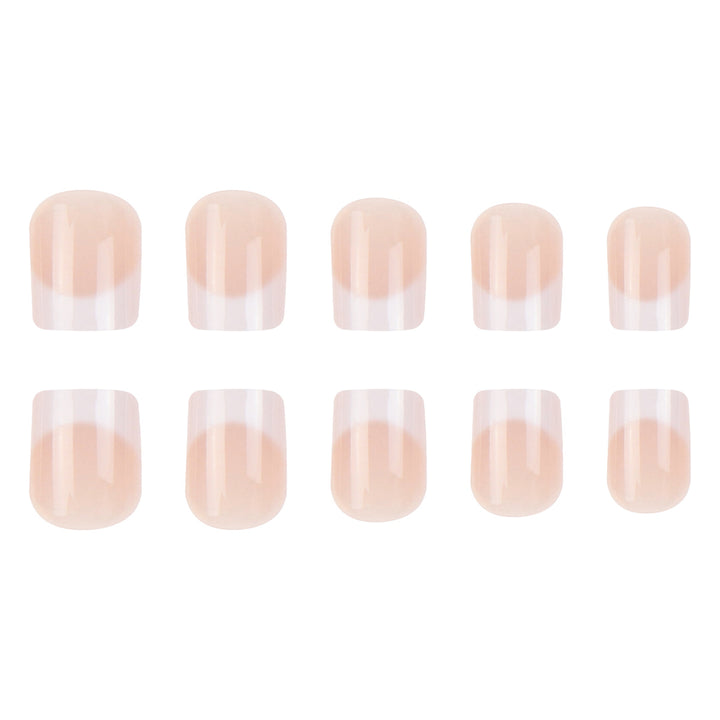 Elegant French Tip Press-On Nail Set Bowlift