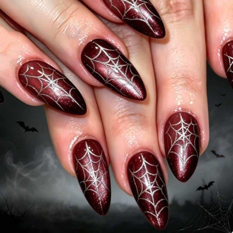 Gothic Spider Web Press-On Nails Bowlift