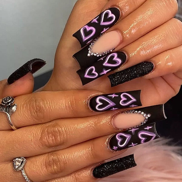 Decorative Long Press-On Nail Extensions Bowlift