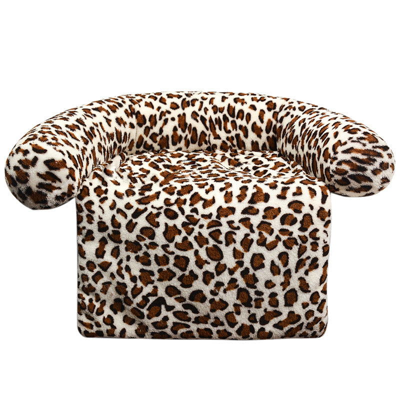 Plush Star Patterned  Lounge Chair  Dog Bed