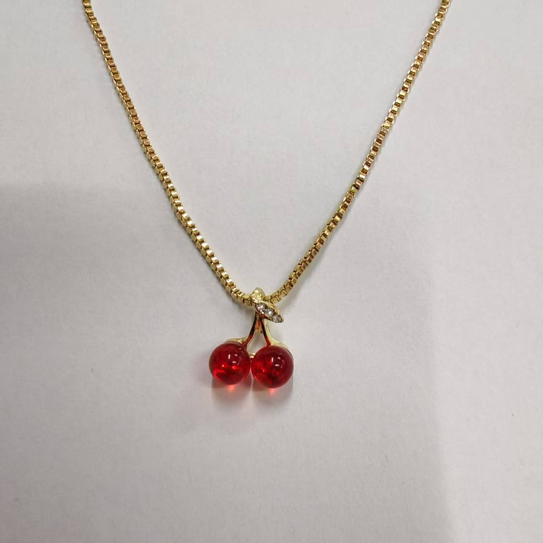 Elegantly Charming Cherry Pendant Necklace Bowlift