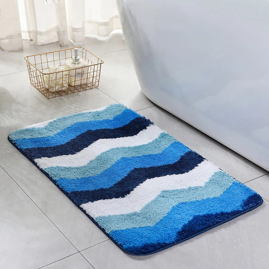 Soft Absorbent Wave Pattern Bath Mat Bowlift