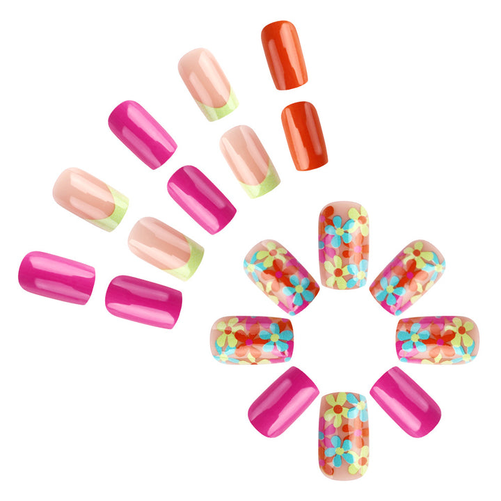 Fun Floral Press-On Nail Art Bowlift
