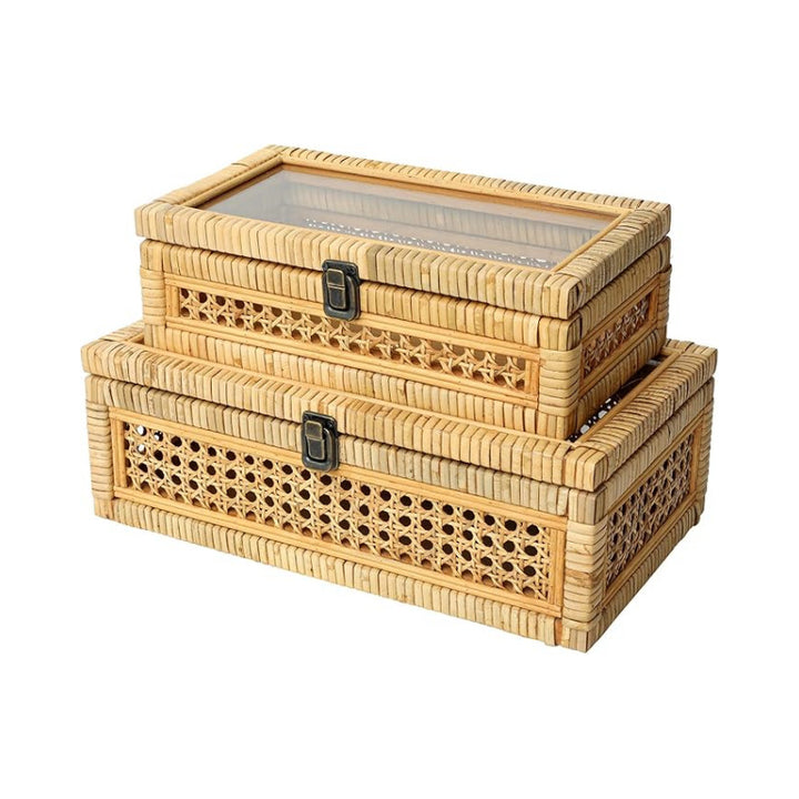 Rustic toy basket with checked pattern Bowlift