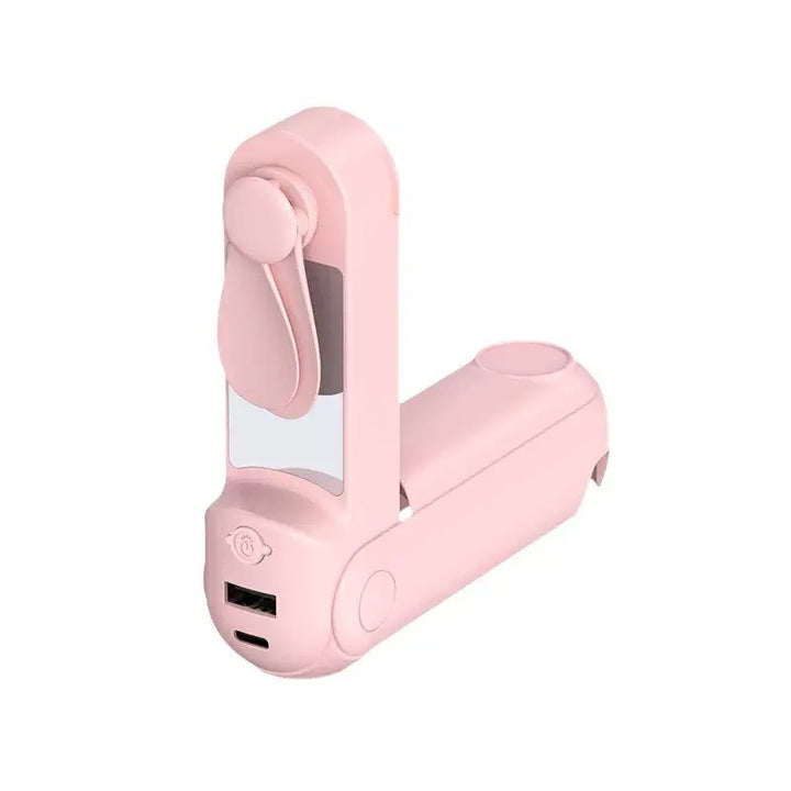Women's Portable Hand Fan with LED Display and USB Charging Function Bowlift
