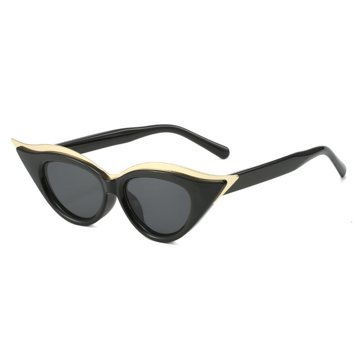 Women's Cat-Eye Sunglasses with Luxurious Metallic Accents Bowlift