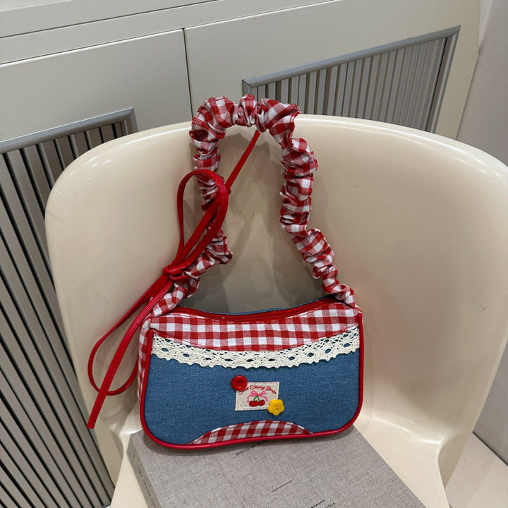 Retro Gingham Mini Crossbody Bag Bowlift