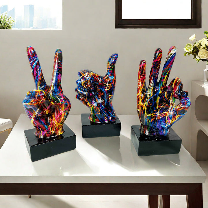 Stylish hand sculptures with colorful design Bowlift