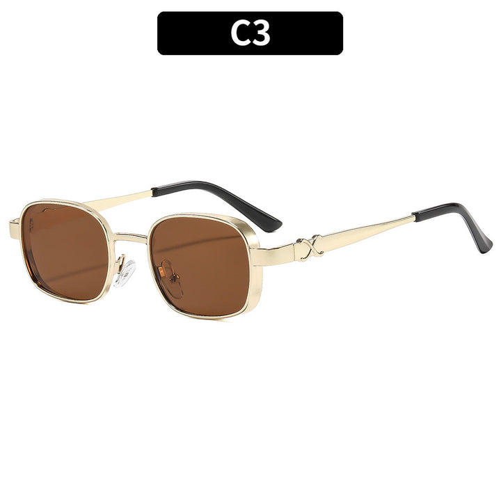 Oversized Square Frame Sunglasses with Premium Metal Detailing