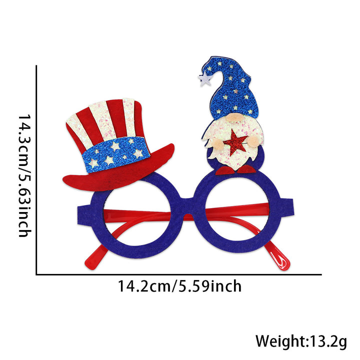 Unisex glitter glasses with USA lettering and round frame party glasses Bowlift