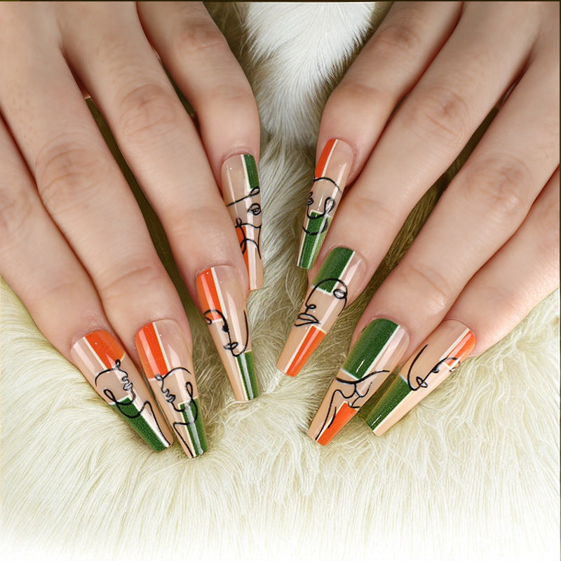 Creative line design artificial nails Bowlift