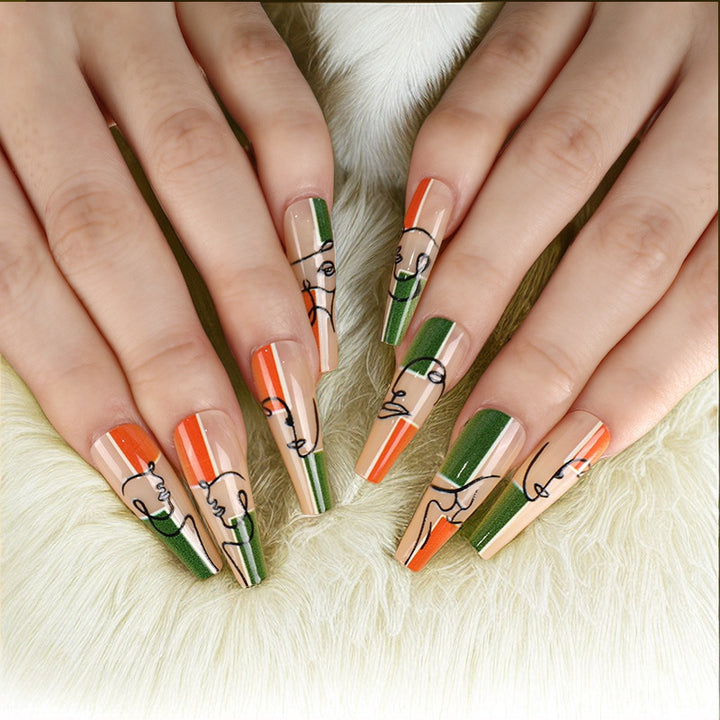 Creative line design artificial nails Bowlift