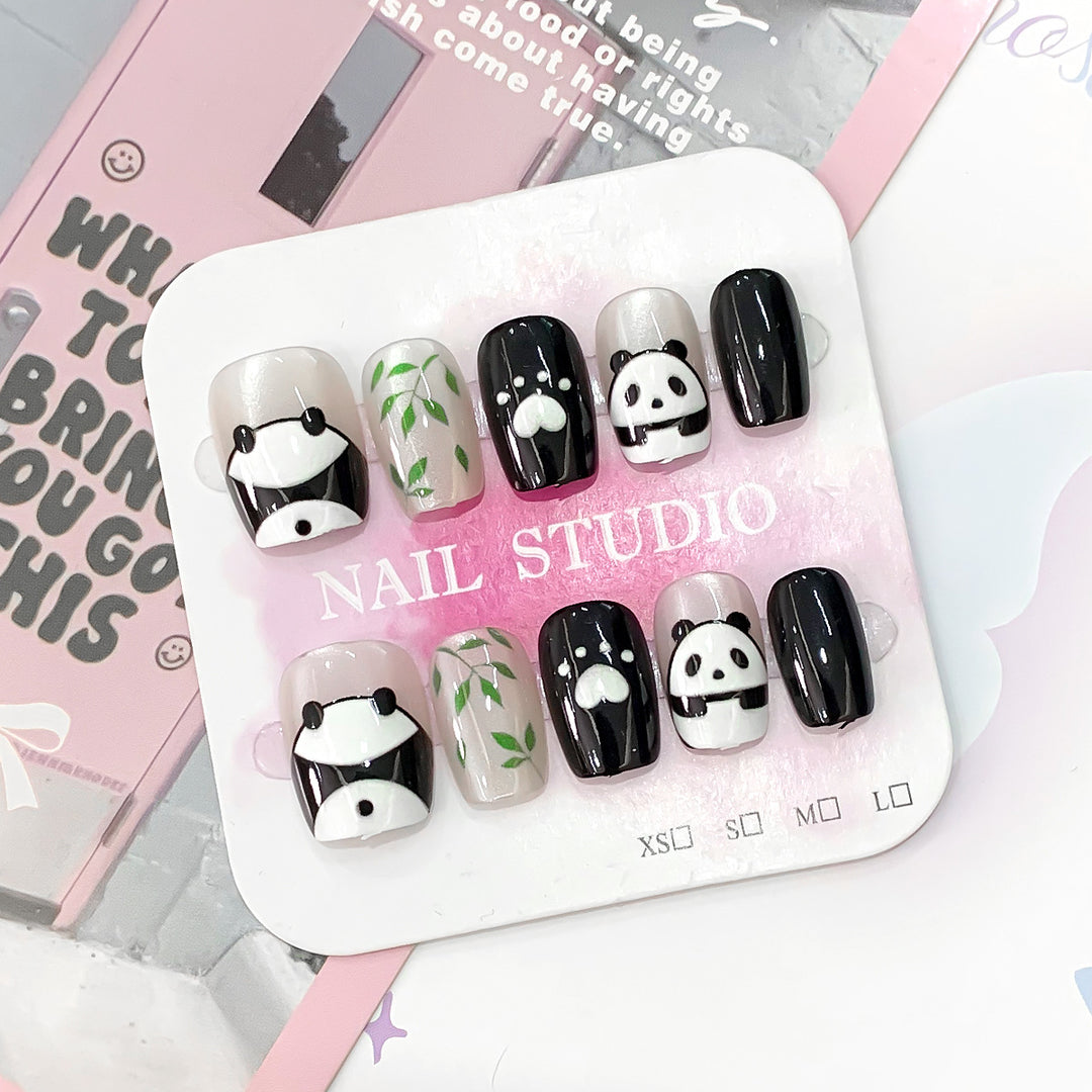 Creative art nails with panda design Bowlift