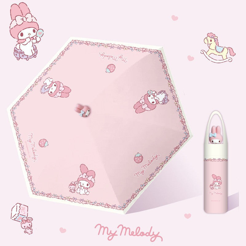 Women's creative folding umbrella with cute character design Bowlift