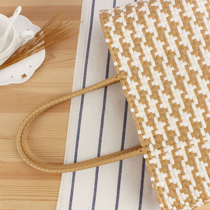 Braided Tote Bag with Stylish Patterns Bowlift