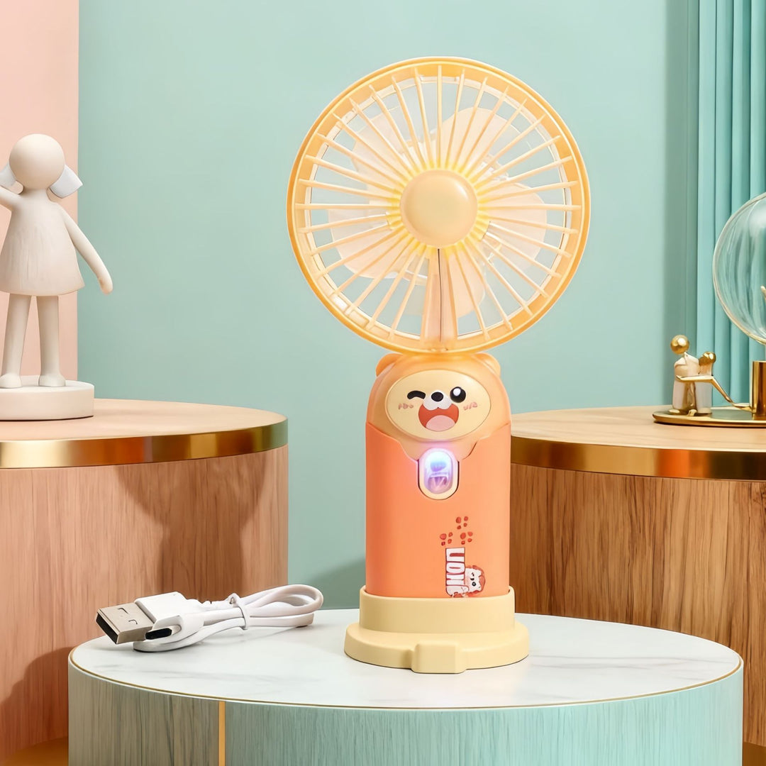 Women's Portable Hand Fan with Cute Rabbit Design Bowlift